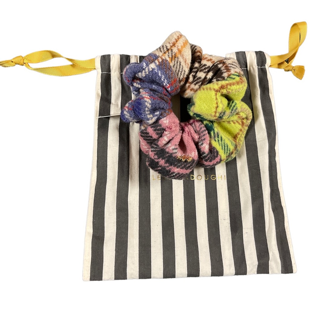 Lele Sadoughi oversized Flannel Multi Plaid Scrunchie new with tag and dust bag
